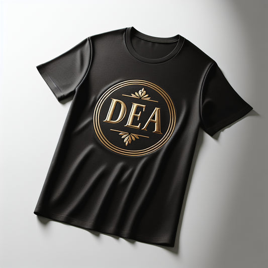 DEA Gold Monogram — Black Classic T-Shirt — DEA Entertainment