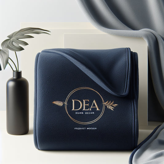 DEA White Monogram — Black Fleece Blanket — DEA Entertainment
